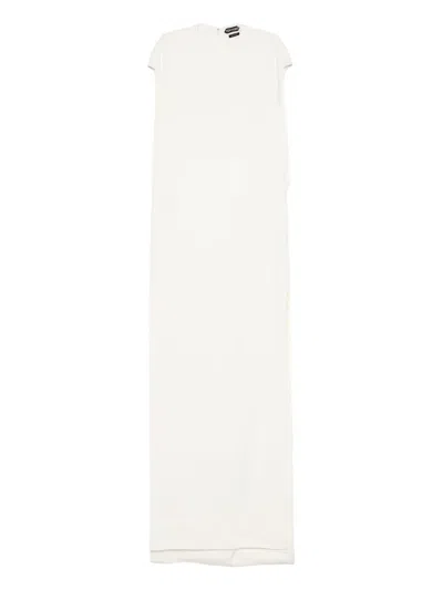 Tom Ford Sleeveless Round-neck Maxi Day Dress In White