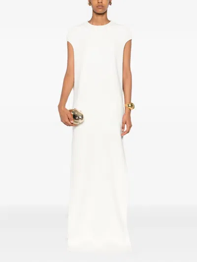 Tom Ford Sleeveless Round-neck Maxi Day Dress In White