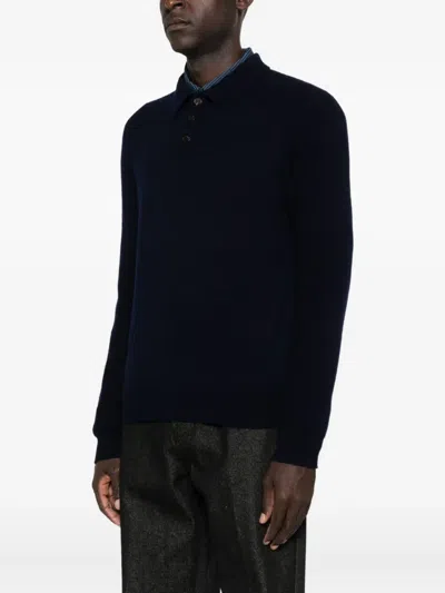 Eric Bompard Long-sleeve Polo Shirt In Black