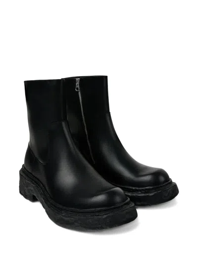 Camperlab Zip-detail Textured Boots In Black