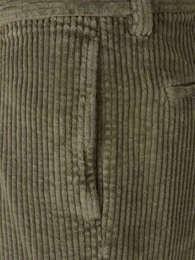 褶饰灯芯绒长裤