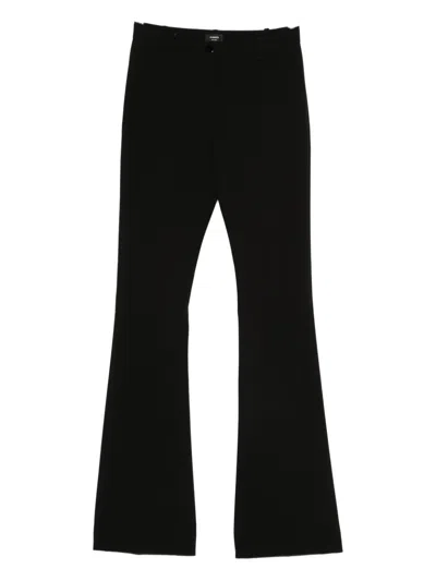 Pinko Tailored High-waisted Flared Trousers With Polished Button Detail In Black