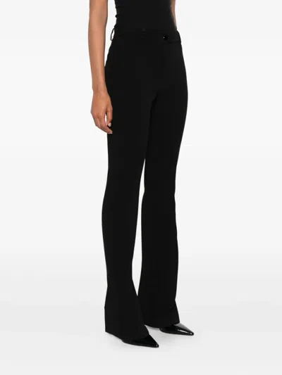 Pinko Tailored High-waisted Flared Trousers With Polished Button Detail In Black