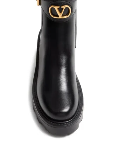 Valentino Garavani Vlogo Signature Ankle Boot In Calfskin 55mm Woman Black 40.5