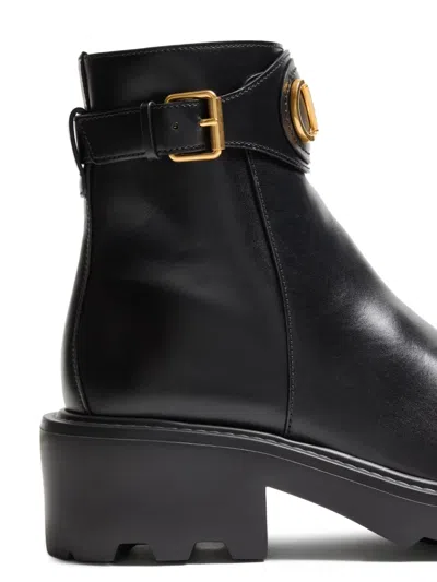Valentino Garavani Vlogo Signature Ankle Boot In Calfskin 55mm Woman Black 40.5