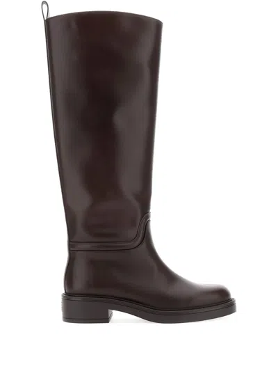 Stuart Weitzman Knee-high Block Heel Riding Boots In Brown