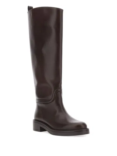 Stuart Weitzman Knee-high Block Heel Riding Boots In Brown