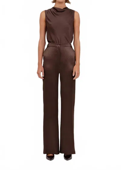 Nonchalantlabel Pauline Straight-leg Pant In Chocolate In Brown