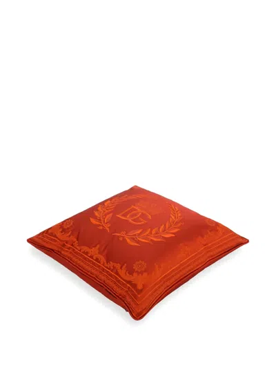 Dolce & Gabbana Mikado Silk Cushion Medium In Orange