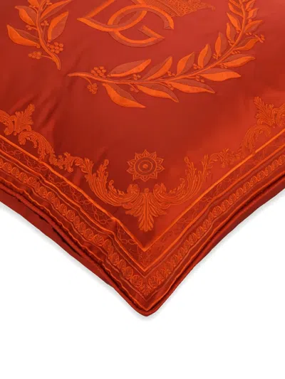 Dolce & Gabbana Mikado Silk Cushion Medium In Orange