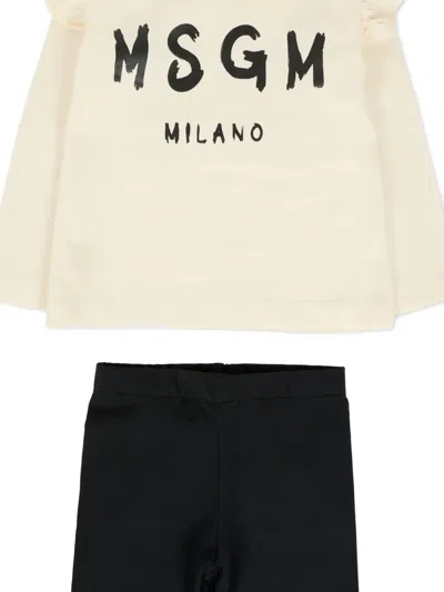 Msgm Multicolor Set For Baby Girl With Logo In Multi