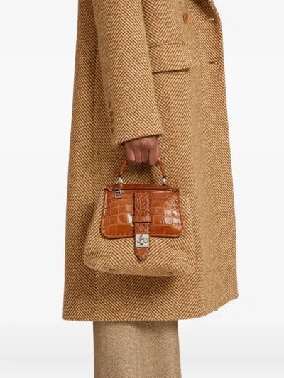 Ermanno Scervino Liza Herringbone Tote Bag In Brown