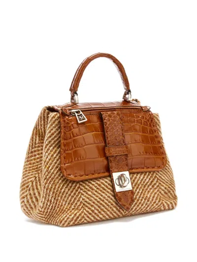 Ermanno Scervino Liza Herringbone Tote Bag In Brown