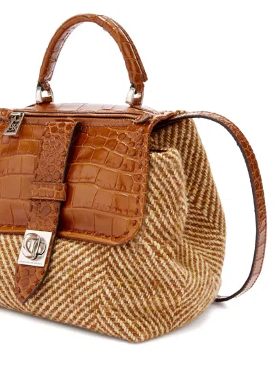 Ermanno Scervino Liza Herringbone Tote Bag In Brown
