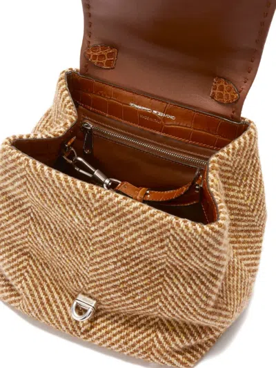 Ermanno Scervino Liza Herringbone Tote Bag In Brown