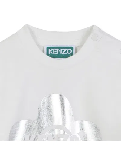 Kenzo Baby Girls Long Sleeve Logo T-shirt In White