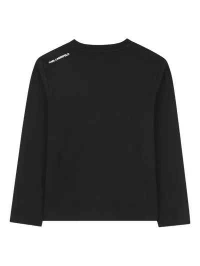Karl Lagerfeld Black T-shirt For Kids With  In Black