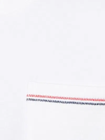 Thom Browne Oversized T-shirt With Embroidered Pocket Detail In White