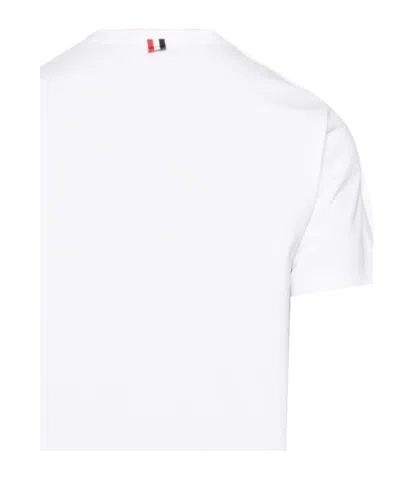 Thom Browne Oversized T-shirt With Embroidered Pocket Detail In White