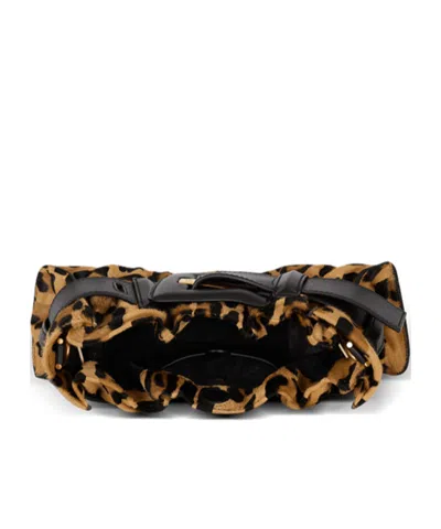 Balmain Mini Leopard Print Shoulder Bag In Multi