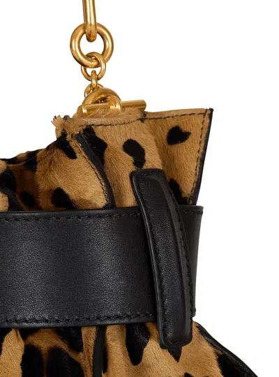 Balmain Mini Leopard Print Shoulder Bag In Multi