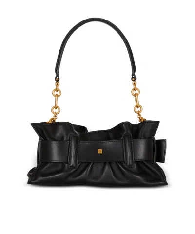 Balmain Mini Anthem Bag In Embossed Crocodile-print Calfskin In Black