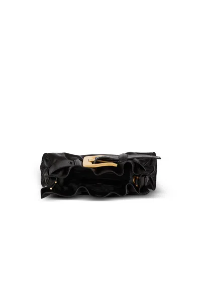 Balmain Mini Anthem Bag In Embossed Crocodile-print Calfskin In Black