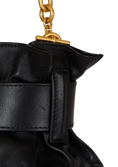 Balmain Mini Anthem Bag In Embossed Crocodile-print Calfskin In Black