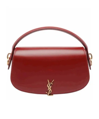 Saint Laurent Voltaire Tassels Bag In Red