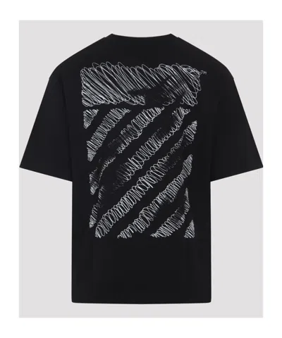 Off-white Ribbed Crew Neck Short-sleeve T-shirt In Black