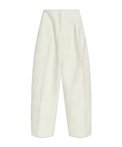 Jacquemus Le Curvo Tweed Trousers In White