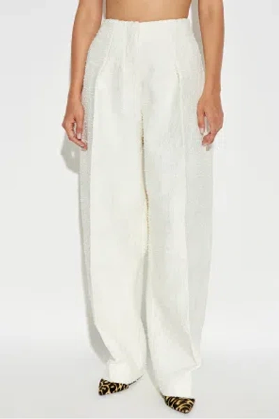 Jacquemus Le Curvo Tweed Trousers In White