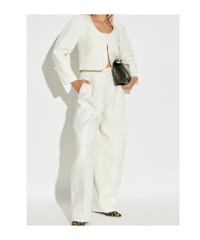 Jacquemus Le Curvo Tweed Trousers In White