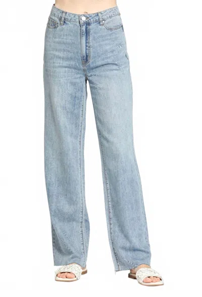 Apny Feather Weight Wide Leg Jean In Light Indigo In Blue
