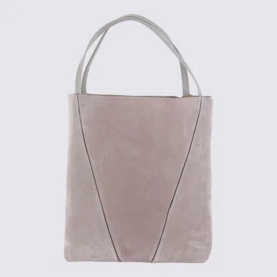 Chloé Chlo Light Grey Leather Spin Totes In Gray