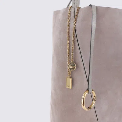 Chloé Chlo Light Grey Leather Spin Totes In Gray