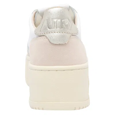 Autry Medalist Platform Sneakers With Padded Collar And Leather Insole In Gold