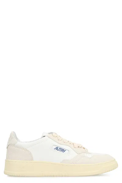 Autry Edalist Low Sneakers With Glitter Details In White
