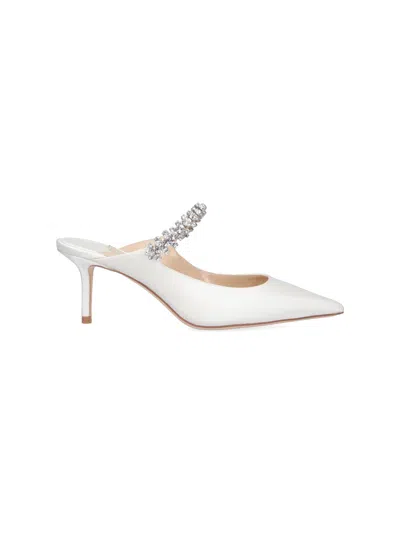 Jimmy Choo Pointed-toe Mule With Mid-height Stiletto Heel In White