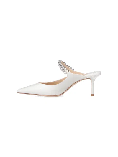 Jimmy Choo Pointed-toe Mule With Mid-height Stiletto Heel In White