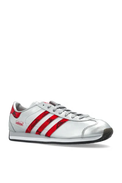 Adidas Originals Low-top Logo Sneakers Contrast Stripes In Metallic