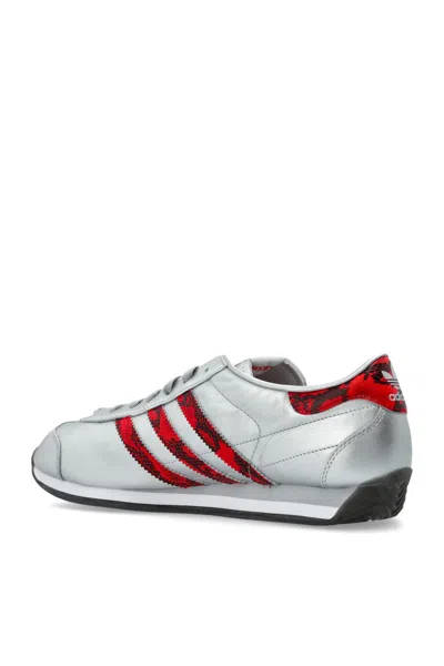 Adidas Originals Low-top Logo Sneakers Contrast Stripes In Metallic