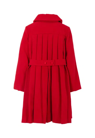 Patachou Bow-detail Pleated Coat In Red