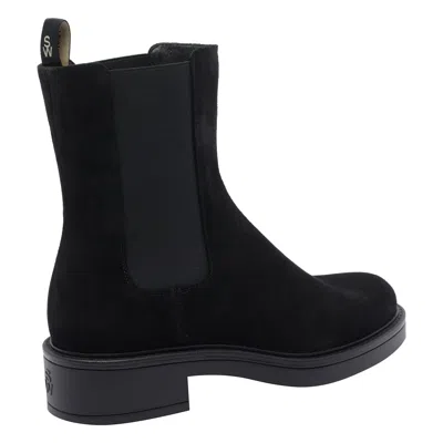 Stuart Weitzman Suede Ankle Boots Block Heel In Black