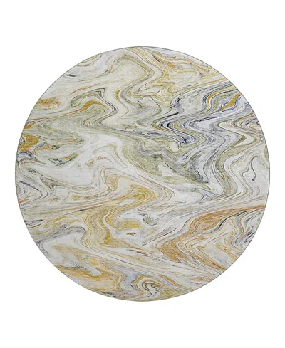 Dalyn Rug Company Dalyn Ravenna Washable Rn8 Round Area Rug, 8' X 8' In Sand