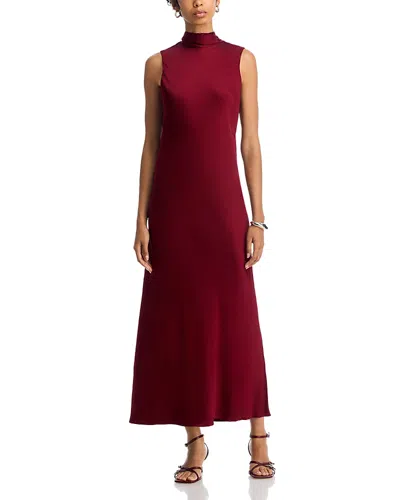 French Connection Ennis Satin Maxi Dress In Burgundy