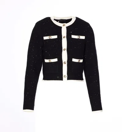 Liu •jo Lurex Cardigan In Black