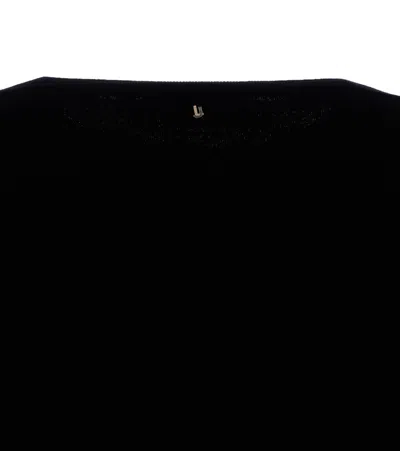 Liu •jo Liu Jo Cropped Sweater With Wide Neckline And Voluminous Sleeves In Black