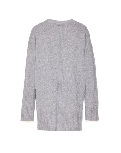 Pinko Cardigan Long À Col V In Gray
