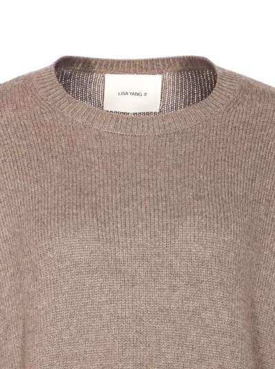Lisa Yang Oversized Knitwear With Crewneck And Long Sleeves In Brown